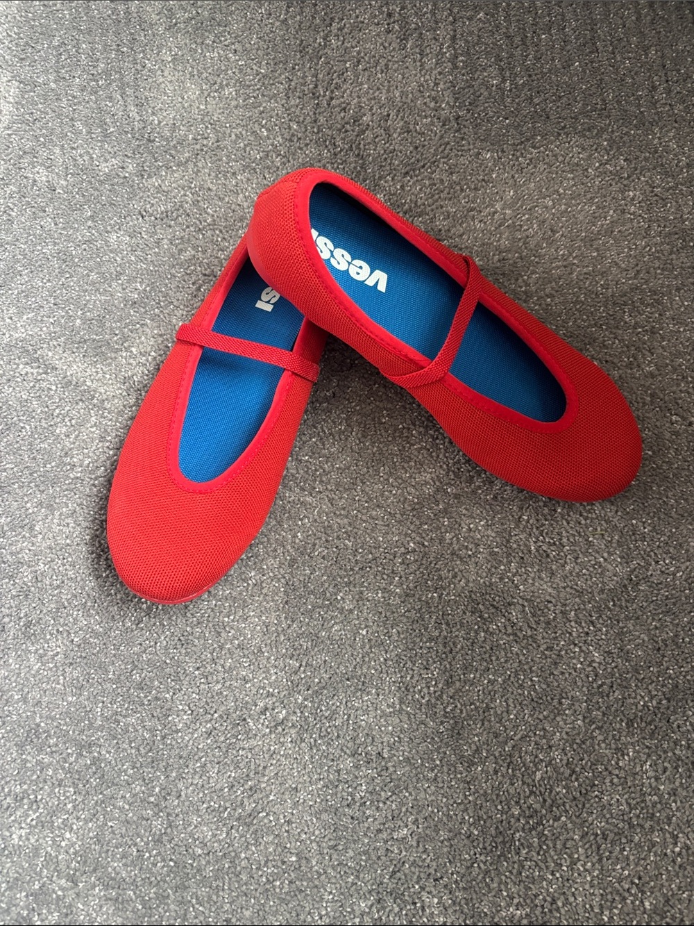 Vessi Red Mary Jane Slip-On with Blue Insole Size 10